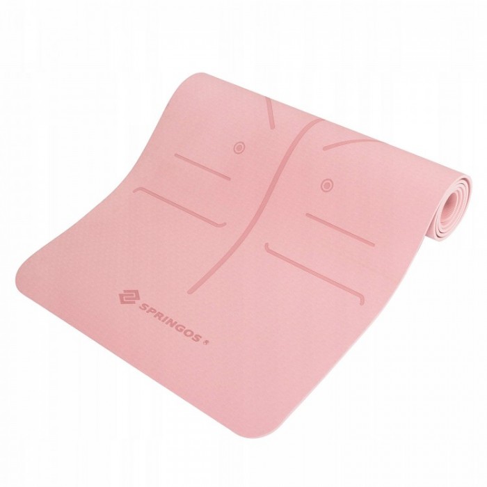 Килимок для йоги Springos TPE 6 мм YG0018 Pink