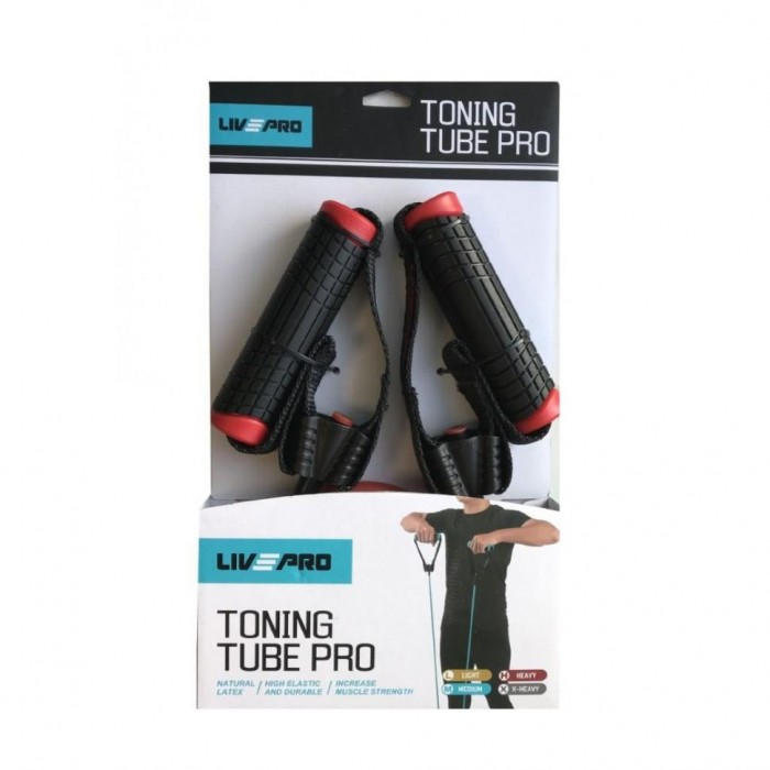 Еспандер гумовий трубчастий із ручками LivePro TONING TUBE PRO LP8405-M Еспандер гумовий трубчастий із ручками LivePro TONING TUBE PRO LP8405-M