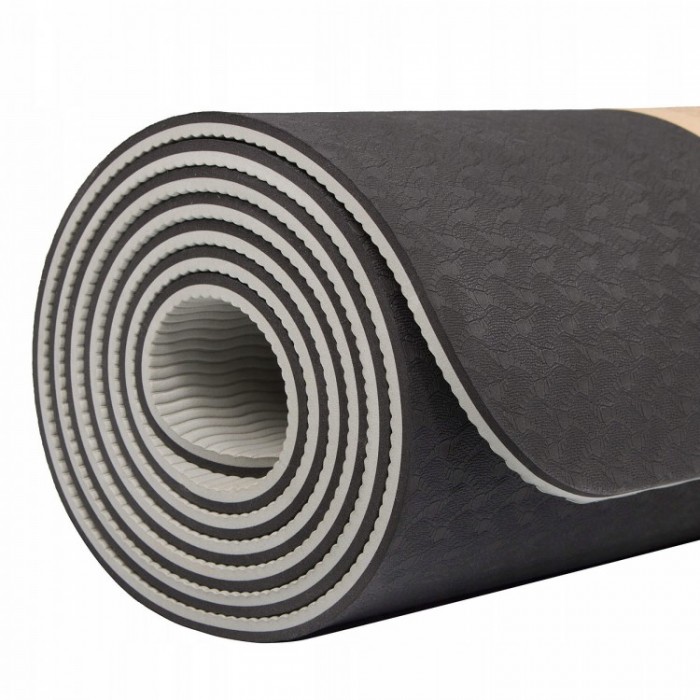 Килимок для йоги Springos TPE 6 мм YG0013 Black / Grey