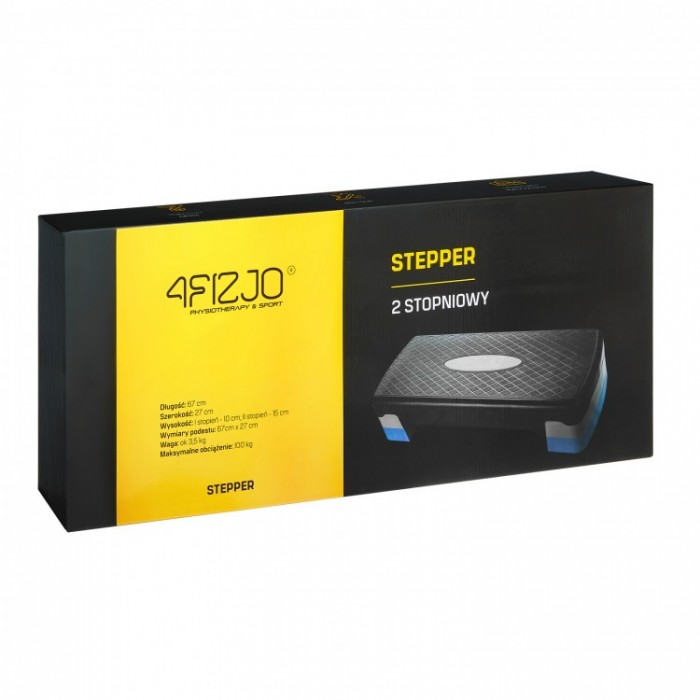 Степ-платформа 2-ступінчаста 4FIZJO 69 х 28 х 10-15 см Black/Yellow (P-5907739310408)