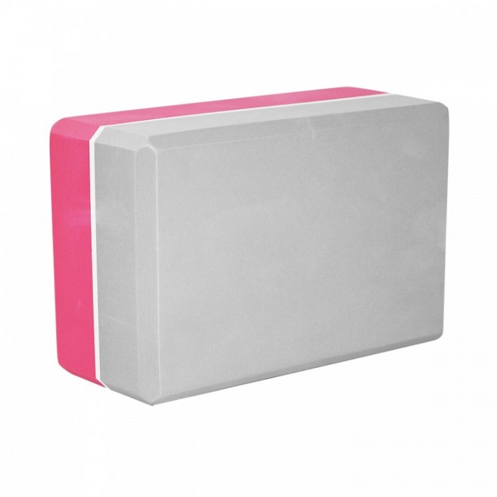 Блок для йоги (кирпич) двухцветный SportVida SV-HK0336 Pink/Grey