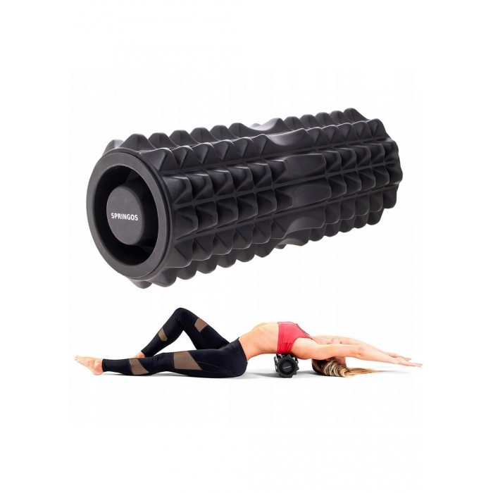 Массажный ролик (валик, роллер) Springos 33 x 13.5 см FR0006 Black