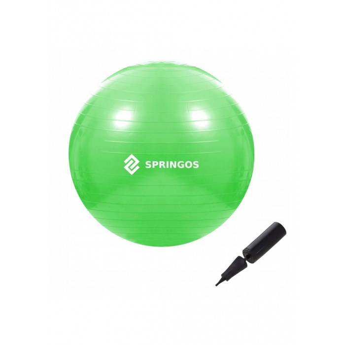 Мяч для фитнеса (фитбол) Springos 65 см Anti-Burst FB0007 Green Мяч для фитнеса (фитбол) Springos 65 см Anti-Burst FB0007 Green