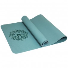 Килимок для йоги з малюнком SportVida TPE 4 мм SV-HK0342 Green