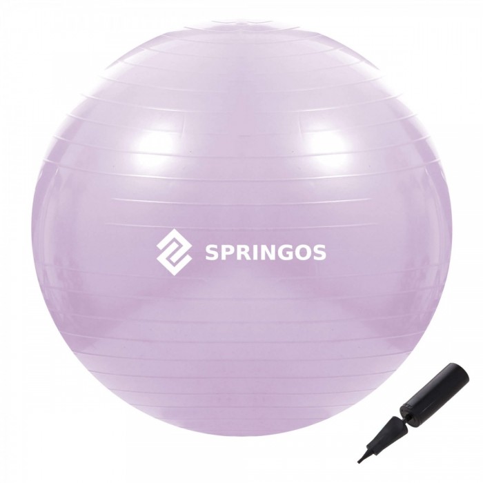 М'яч для фітнесу (фітбол) Springos 65 см Anti-Burst FB0011 Violet М'яч для фітнесу (фітбол) Springos 65 см Anti-Burst FB0011 Violet