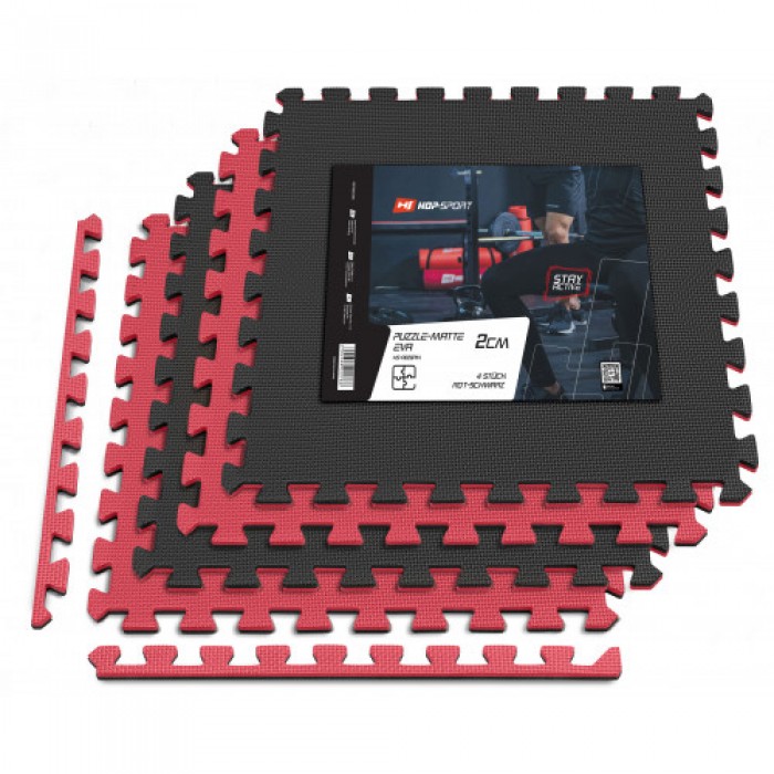Мат-пазл Hop-Sport EVA 2cm HS-A020PM - 4 частей красно-черный Мат-пазл Hop-Sport EVA 2cm HS-A020PM - 4 частей красно-черный
