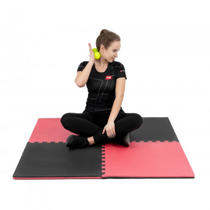 Мат-пазл Hop-Sport EVA 2cm HS-A020PM - 4 частей красно-черный