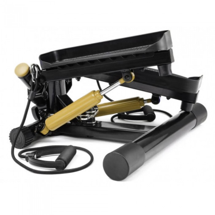 Мини степпер Hop-Sport HS-035S Joy с экспандерами золотистый