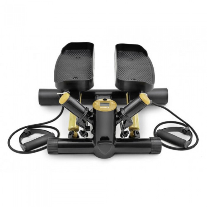 Мини степпер Hop-Sport HS-035S Joy с экспандерами золотистый