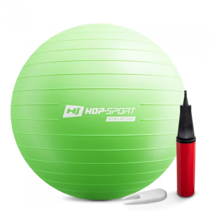 Фитбол Hop-Sport 65см зеленый + насос 2020 Фитбол Hop-Sport 65см зеленый + насос 2020