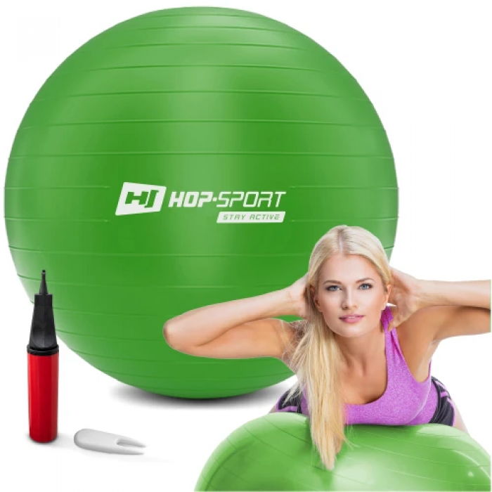 Фитбол Hop-Sport 85см зеленый + насос 2020