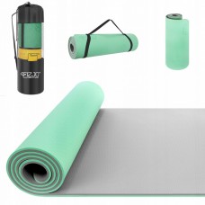Килимок (мат) спортивний 4FIZJO TPE 180 x 60 x 1 см для йоги та фітнесу Mint/Grey (P-5907739311917)