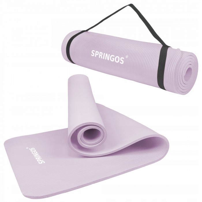 Килимок (мат) для йоги та фітнесу Springos NBR 1 см YG0038 Purple