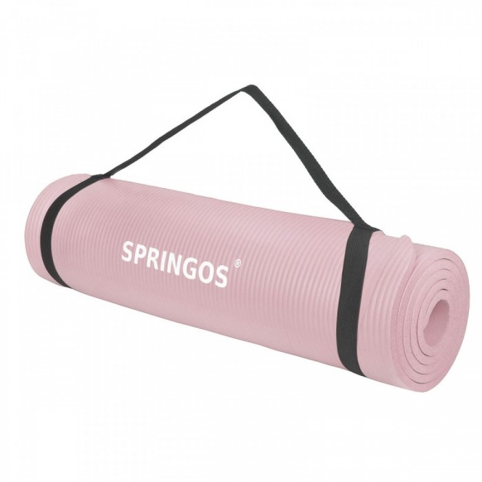 Коврик (мат) для йоги и фитнеса Springos NBR 1.5 см YG0040 Pink