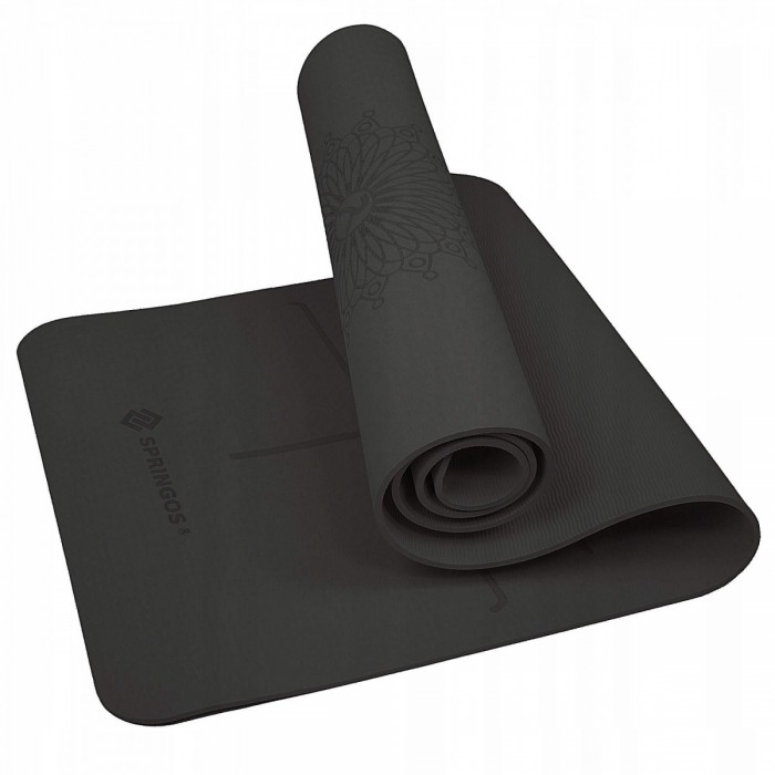 Килимок (мат) для йоги Springos TPE 6 мм YG0016 Black Килимок (мат) для йоги Springos TPE 6 мм YG0016 Black