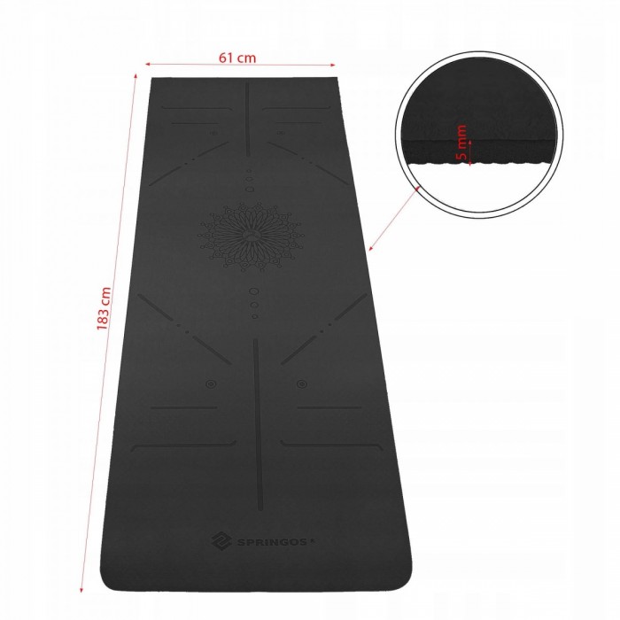 Килимок (мат) для йоги Springos TPE 6 мм YG0016 Black