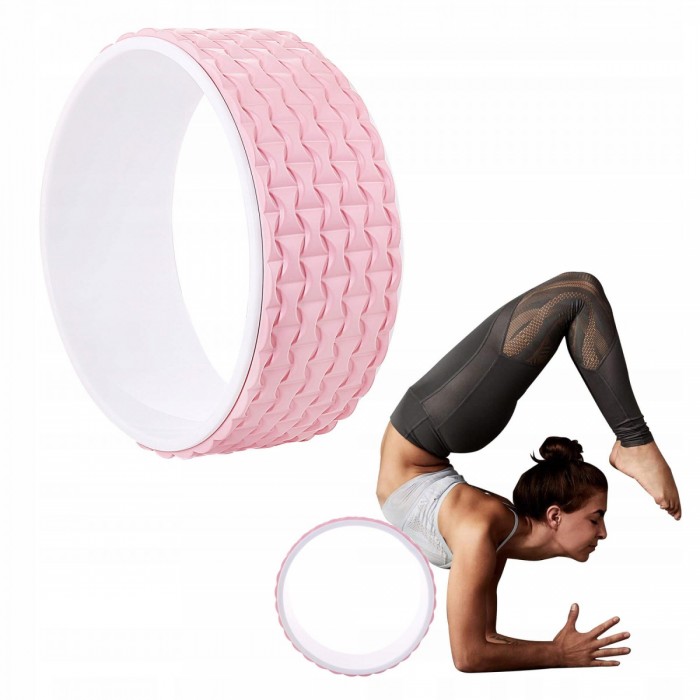 Колесо для йоги та фітнесу Springos Dharma YG0019 Pink / White