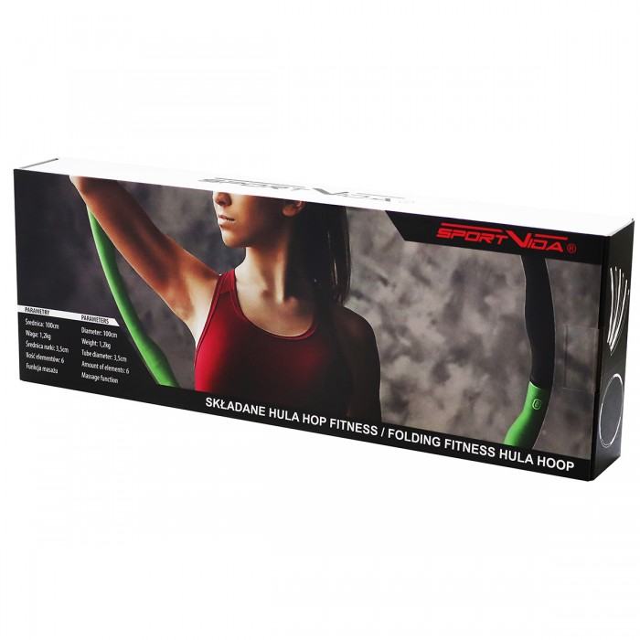 Хулахуп обруч для схуднення масажний SportVida 100 см 1.2 кг SV-HK0339 Grey / Green
