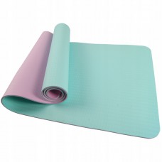 Килимок для йоги SportVida TPE 4 мм SV-HK0240 Sky Blue / Pink