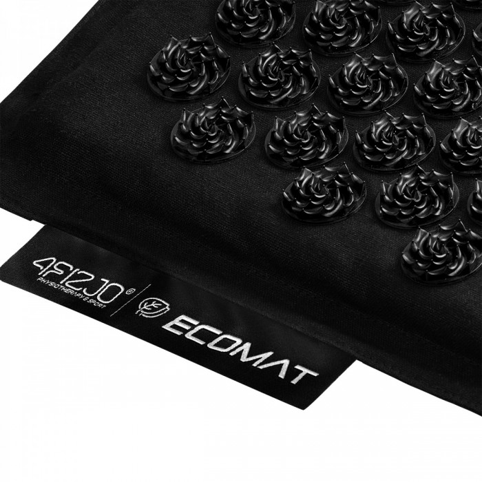 Килимок акупунктурний з подушкою 4FIZJO Eco Mat Аплікатор Кузнєцова Black/Black (P-5907739312563)