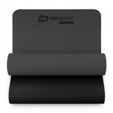 Килимок для йоги та фітнесу Hop-Sport TPE 0,6 см HS-T006GM темносірий-чорний