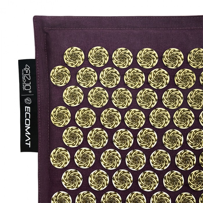 Килимок акупунктурний з подушкою 4FIZJO Eco Mat Аплікатор Кузнєцова Wine Red/Gold (P-5907739312907)