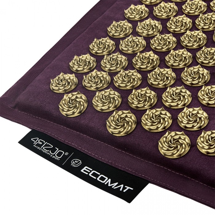 Килимок акупунктурний з подушкою 4FIZJO Eco Mat Аплікатор Кузнєцова Wine Red/Gold (P-5907739312907)