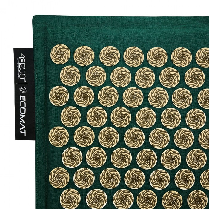 Килимок акупунктурний з подушкою 4FIZJO Eco Mat Аплікатор Кузнєцова Navy Green/Gold (P-5907739312891)