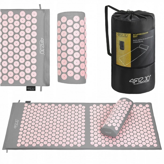 Килимок акупунктурний з валиком 4FIZJO Classic Mat XL Аплікатор Кузнєцова Grey/Pink (P-5907739313294) Килимок акупунктурний з валиком 4FIZJO Classic Mat XL Аплікатор Кузнєцова Grey/Pink (P-5907739313294)