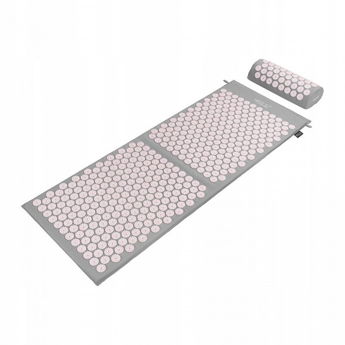 Килимок акупунктурний з валиком 4FIZJO Classic Mat XL Аплікатор Кузнєцова Grey/Pink (P-5907739313294)