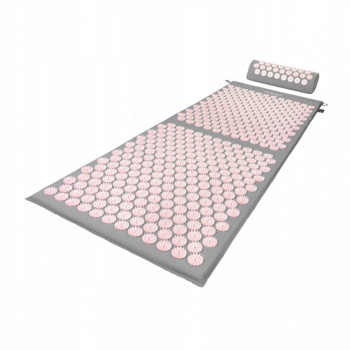 Килимок акупунктурний з валиком 4FIZJO Classic Mat XL Аплікатор Кузнєцова Grey/Pink (P-5907739313294)