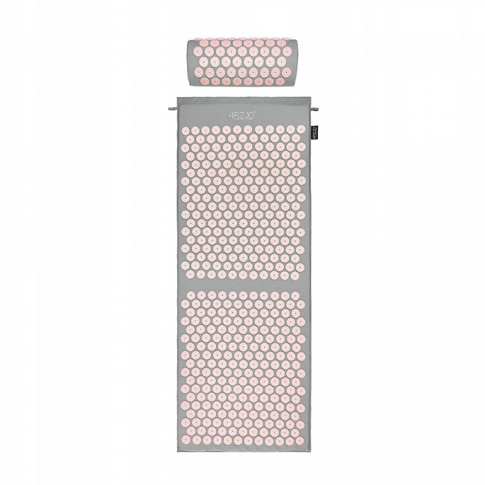 Килимок акупунктурний з валиком 4FIZJO Classic Mat XL Аплікатор Кузнєцова Grey/Pink (P-5907739313294)