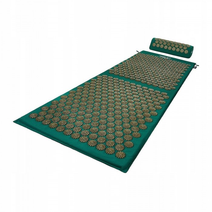 Килимок акупунктурний з валиком 4FIZJO Classic Mat XL Аплікатор Кузнєцова Navy Green/Gold (P-5907739313317)