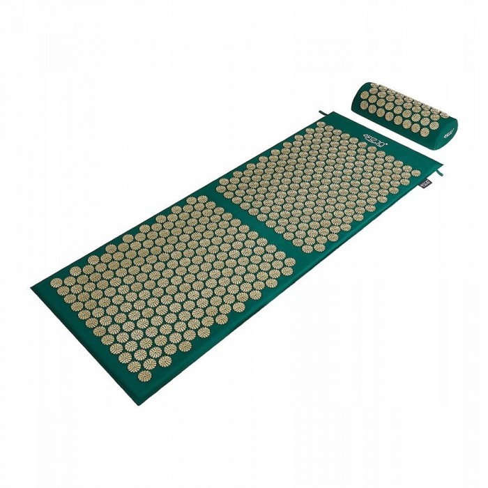 Килимок акупунктурний з валиком 4FIZJO Classic Mat XL Аплікатор Кузнєцова Navy Green/Gold (P-5907739313317)