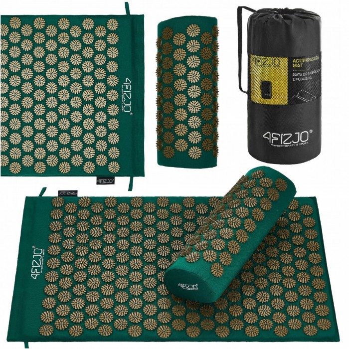 Килимок акупунктурний з валиком 4FIZJO Classic Mat Аплікатор Кузнєцова Navy Green/Gold (P-5907739313300) Килимок акупунктурний з валиком 4FIZJO Classic Mat Аплікатор Кузнєцова Navy Green/Gold (P-5907739313300)