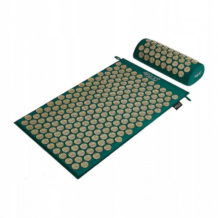 Килимок акупунктурний з валиком 4FIZJO Classic Mat Аплікатор Кузнєцова Navy Green/Gold (P-5907739313300)