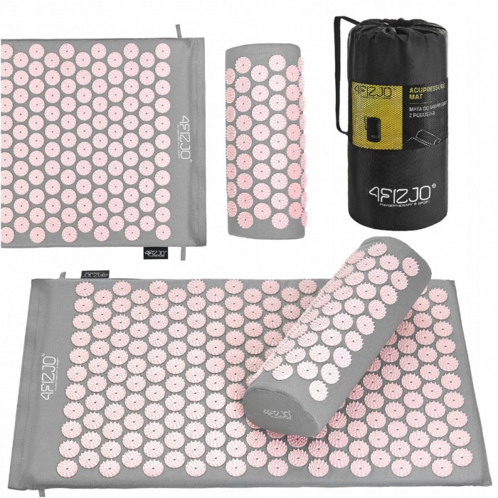 Килимок акупунктурний з валиком 4FIZJO Classic Mat Аплікатор Кузнєцова Grey/Pink (P-5907739313287) Килимок акупунктурний з валиком 4FIZJO Classic Mat Аплікатор Кузнєцова Grey/Pink (P-5907739313287)