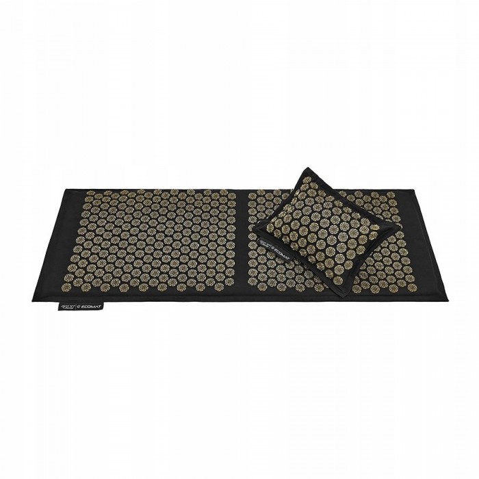Килимок акупунктурний з подушкою 4FIZJO Eco Mat XL Аплікатор Кузнєцова Black/Gold (P-5907739313591)