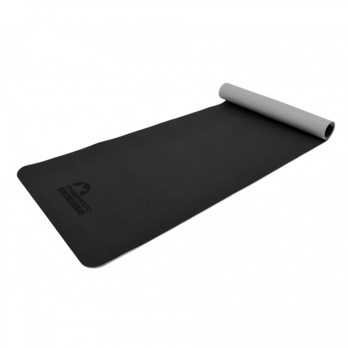 Коврик для йоги и фитнеса Majestic Sport TPE 6 мм GVT5010/A Black/Grey