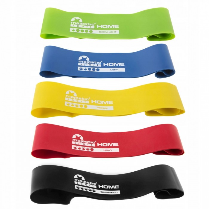 Набор резинок для фитнеса Majestic Sport Home Mini Band 5 шт 5-25 кг M-HMB-4216