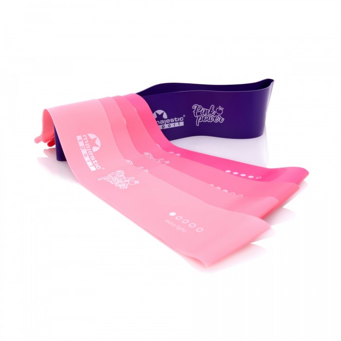 Набор резинок для фитнеса Majestic Sport Pink Power Mini Band 5 шт 5-25 кг GVR2008