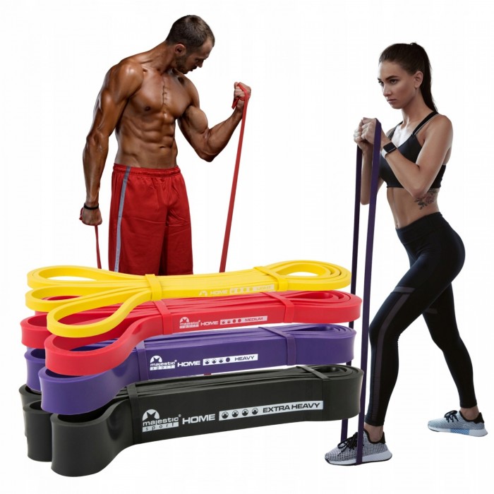 Резиновые петли для подтягиваний Majestic Sport Home Power Band набор 4 шт 2-39 кг M-HB-4217