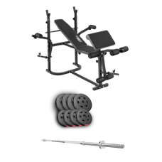 Набір Hop-Sport Premium 39 кг з лавою TX-020 та штангою
