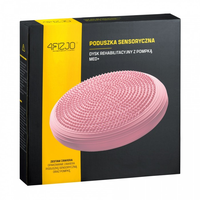Балансировочная подушка-диск 4FIZJO MED+ 33 см сенсомоторная, массажная Pink (P-5907739313829)