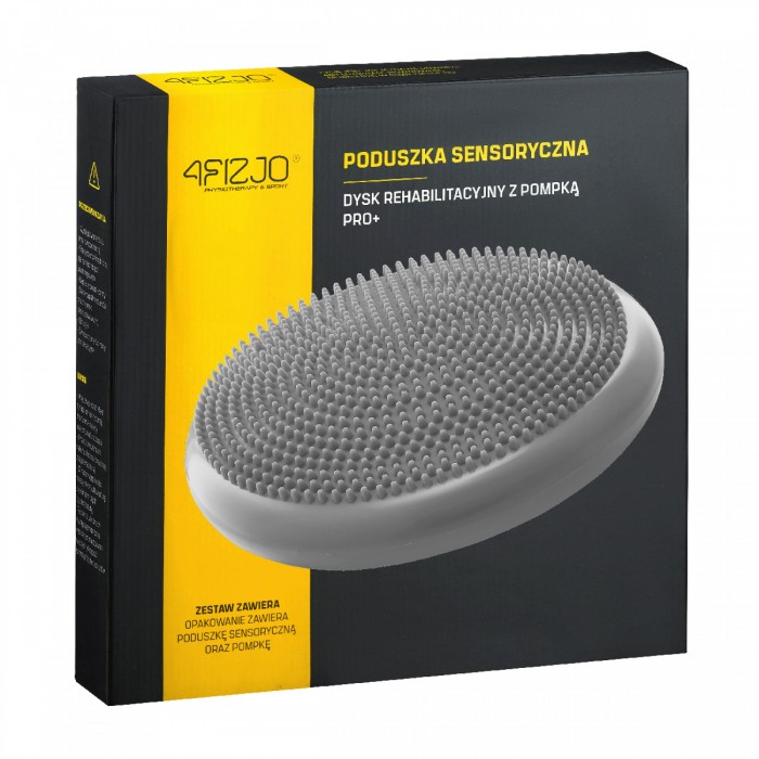 Балансувальна подушка-диск 4FIZJO PRO+ 33 см сенсомоторна, масажна Grey (P-5907739314475)