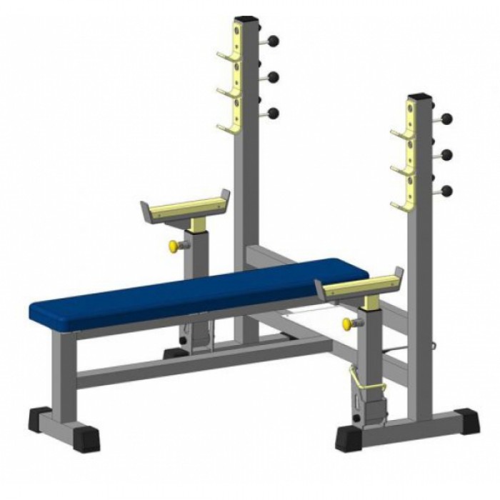 Скамья для жима горизонтальная (со страховочными ловушками) InterAtletikGym BT304.1 Скамья для жима горизонтальная (со страховочными ловушками) InterAtletikGym BT304.1