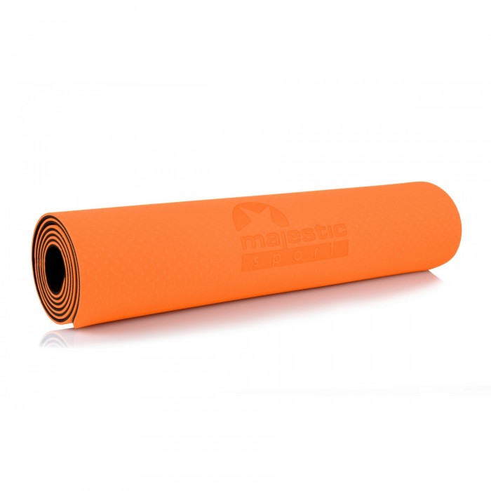 Коврик для йоги спортивный Majestic Sport TPE 6 мм GVT5010/O Orange/Black