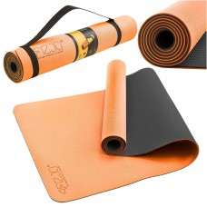 Коврик спортивный 4FIZJO TPE 4 мм для йоги 4FJ0337 Orange/Black