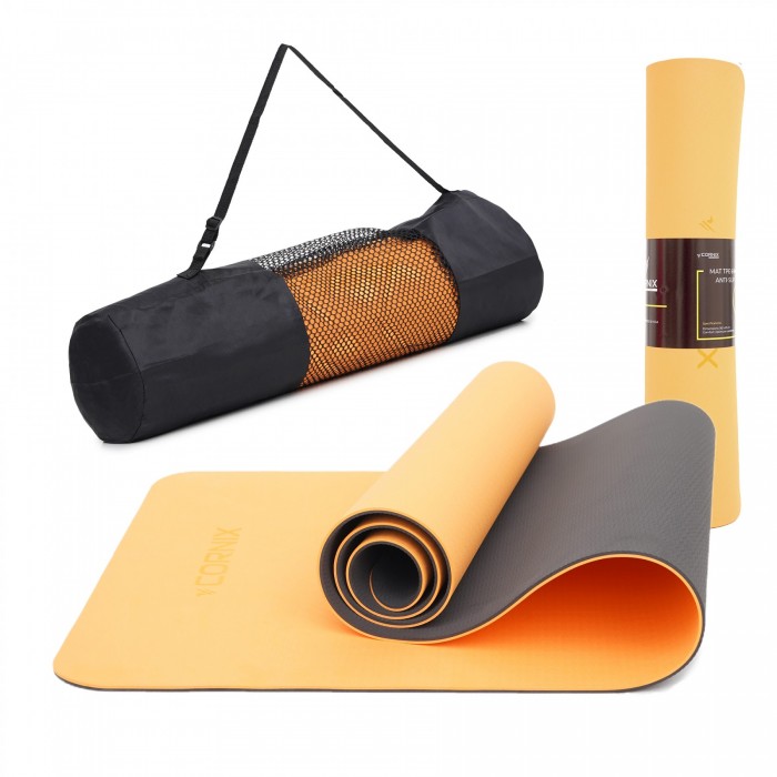 Коврик спортивный Cornix TPE 183 x 61 x 0.6 cм для йоги и фитнеса XR-0001 Orange/Black Коврик спортивный Cornix TPE 183 x 61 x 0.6 cм для йоги и фитнеса XR-0001 Orange/Black