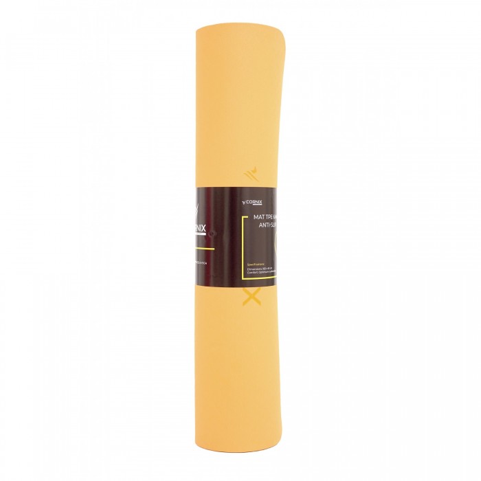 Коврик спортивный Cornix TPE 183 x 61 x 0.6 cм для йоги и фитнеса XR-0001 Orange/Black